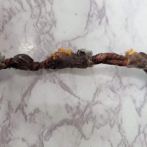 Brown Floral Headband Crown with Blue Flowers Hippie Boho Festival - Picture 6 of 10